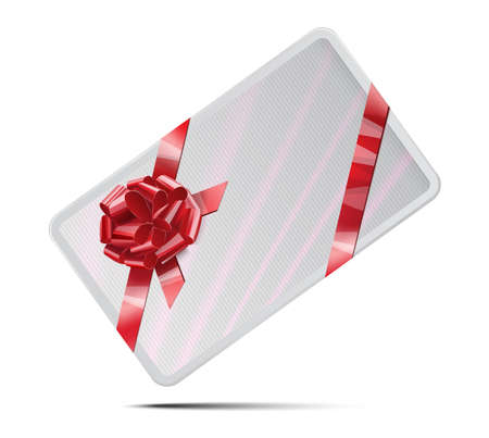 Gift card with a red bowのイラスト素材