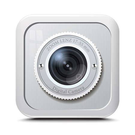 Icon camera grey isolated on a white background. Vectorのイラスト素材