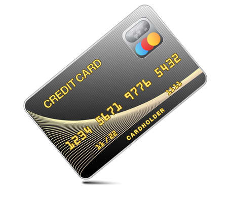 Icon credit card black isolated on a white background.Vectorのイラスト素材