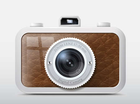 Camera with leather case のイラスト素材