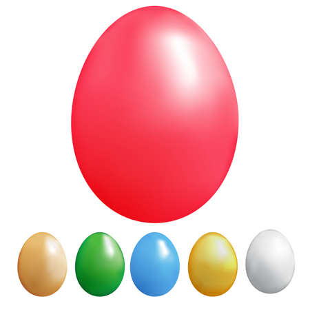 Set of colour eggs on a white backgroundのイラスト素材