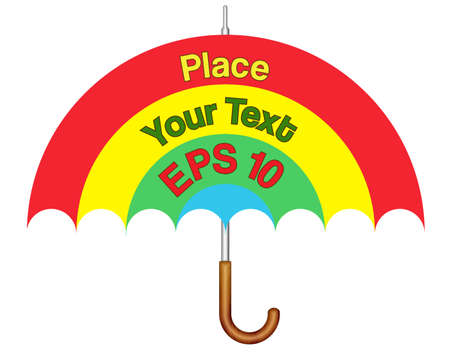 Umbrella with a rainbow on a white background . Vectorのイラスト素材