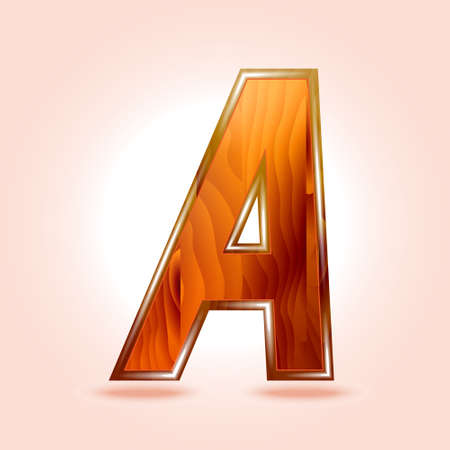 Alphabet wooden, letter A のイラスト素材