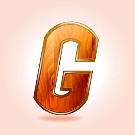 Alphabet wooden, letter G.のイラスト素材