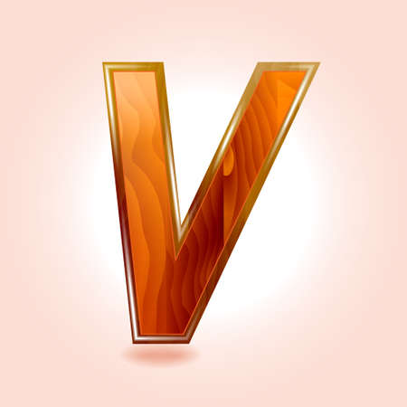 Alphabet wooden, letter V のイラスト素材