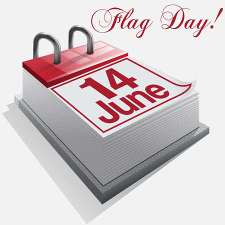calendar 14 June, Flag Day のイラスト素材