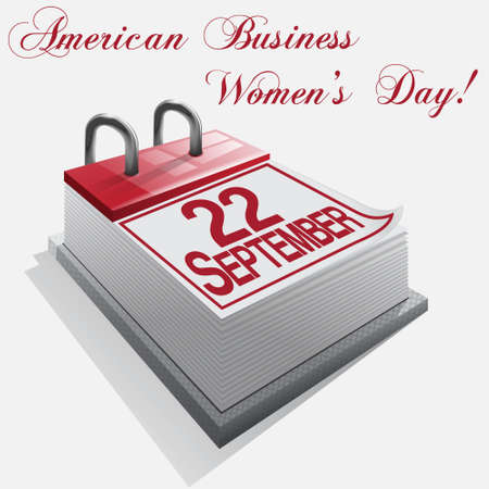 calendar 22 September American Business Womenのイラスト素材
