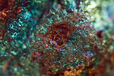 Crystal,nugget, gold, bronze, copper, iron. Macro. Extreme closeupの写真素材