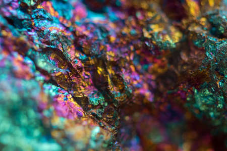 Crystal,nugget, gold, bronze, copper, iron. Macro. Extreme closeupの写真素材