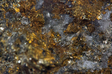 Crystal,nugget, gold, bronze, copper, iron  Macro の写真素材