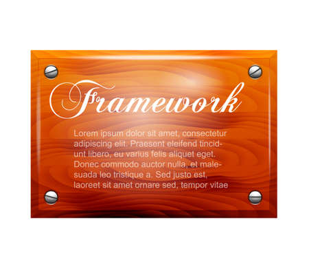 Plate wooden on a white backgroundのイラスト素材