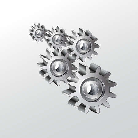 Metal  gear wheels  on a white backgroundのイラスト素材