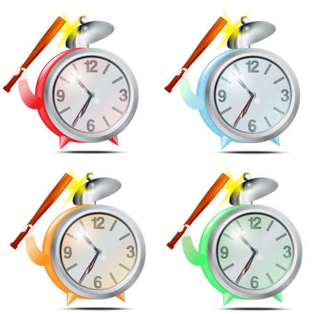 Set, colour alarm clocksのイラスト素材