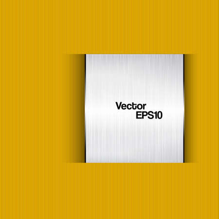 Abstract yellow background with a metal plate  Vectorのイラスト素材