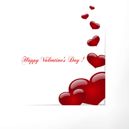 Hearts on a white background, Happy Valentine's Day.Vectorのイラスト素材