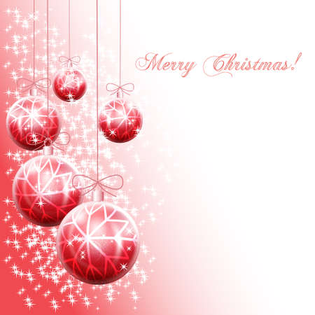 Merry Christmas, Celebratory red Christmas balls. Vectorのイラスト素材