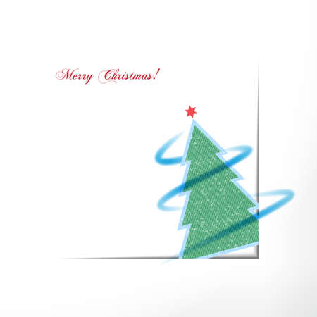Fur-tree on a white background  Merry Christmas background  Vectorのイラスト素材