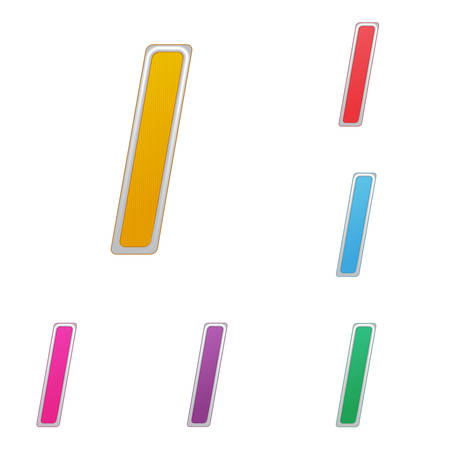 Letter I, set of colour variants, on a white background. のイラスト素材