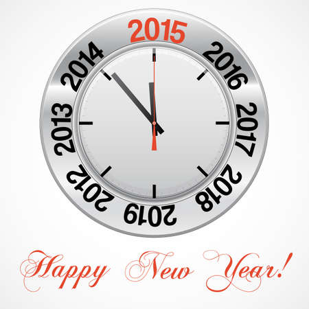 Vector  illustration of clock , red arrow specifies in a 2015 NEW YEAR,  for Your successful business design or presentationのイラスト素材
