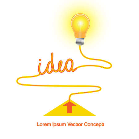 Conceptual vector icon, light bulb idea abstract background for your successful business designのイラスト素材