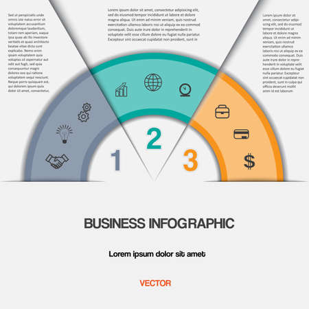 Business infographic for success project and other Your variant. Vector illustration template with text areas on three positionsのイラスト素材