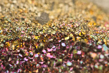 Marcasite It has the chemical formula (FeS2) iron sulphide with orthorhombic crystal structure. Macro. Beautiful fantastic background for successful business projects and other Your variant.の写真素材