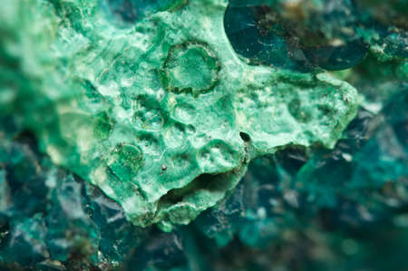 Chrysocolla is a hydrated copper cyclosilicate It has the chemical formula (Cu,Al)2H2Si2O5(OH)4nH2O.Cyan (blue-green) crystal. Macro. Beautiful fantastic background for successful business projects and other Your variantの写真素材