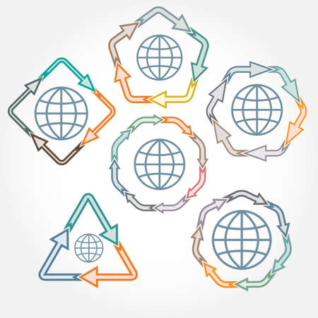 Vector set arrows for infographic, diagramme, technological process, business concept, or other step-by-step representationのイラスト素材