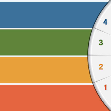 Illustration Template, Colour Strips And Numbered Semicircle With Text Areas For Four Optionsの写真素材