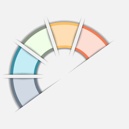 Color Semicircle for infographic, illustration template with text areas on 5 positionsの写真素材
