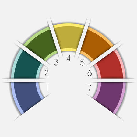 Semicircle for infographic template with text areas on 7 positionsの写真素材