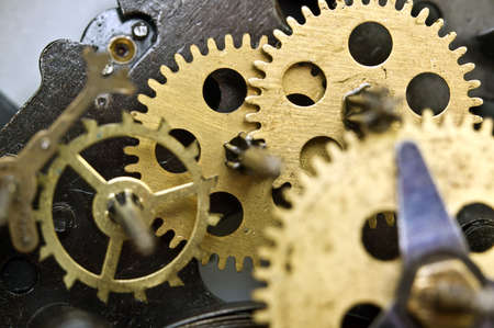 Metal Cogwheels Inside Old Clockwork to success concept for your technology design. Macroの写真素材