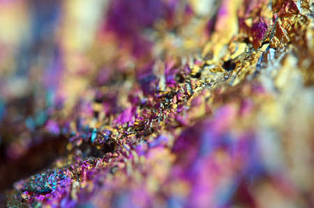 Fantastic multi-coloured background from thin layer of the titan on a quartz surface Macro, for successful business projects and other Your variantの写真素材
