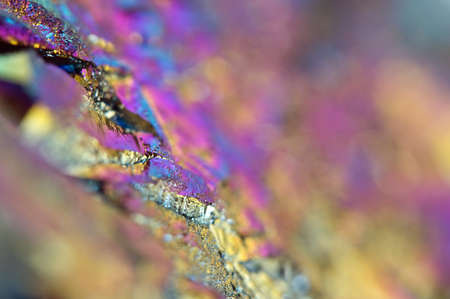 Fantastic multi-coloured background from thin layer of the titan on a quartz surface Macro, for successful business projects and other Your variantの写真素材