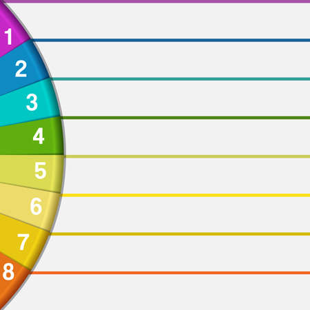 Infographics strips and colorful semicircle for business conceptual cyclic processes 8 positionsの写真素材