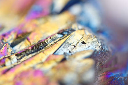 Abstract colorful metal Titanizing Quartz, Multi-coloured Background. Macroの写真素材