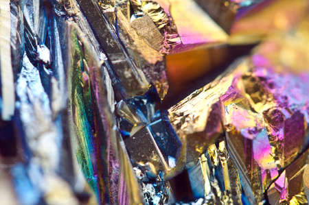 Abstract colorful metal Titanizing Quartz, Multi-coloured Background. Macroの写真素材