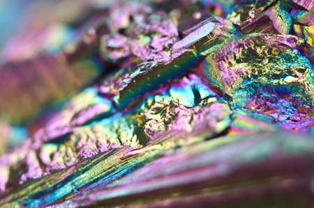 Abstract colorful metal Titanizing Quartz, Multi-coloured Background. Macroの写真素材