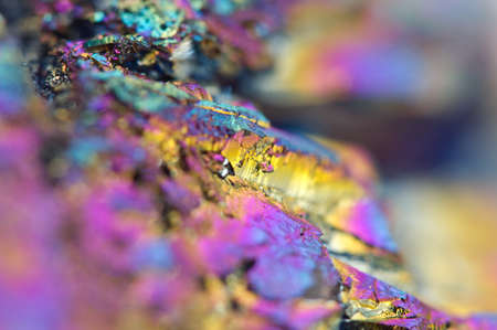 Abstract colorful metal Titanizing Quartz, Multi-coloured Background. Macroの写真素材