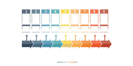 Timeline Infographic design template nine position for text areaの写真素材