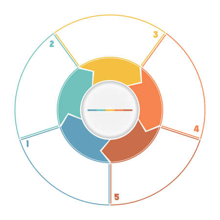 Infographic Ring from Arrows.Template cyclic process numbered for five positionの写真素材