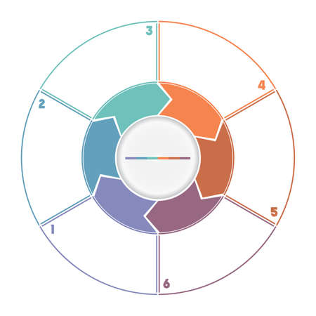 Infographic Ring from Arrows.Template cyclic process numbered for six positionの写真素材