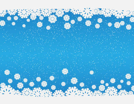 Celebratory New Year's and Christmas Winter blue background with snowflakesの写真素材