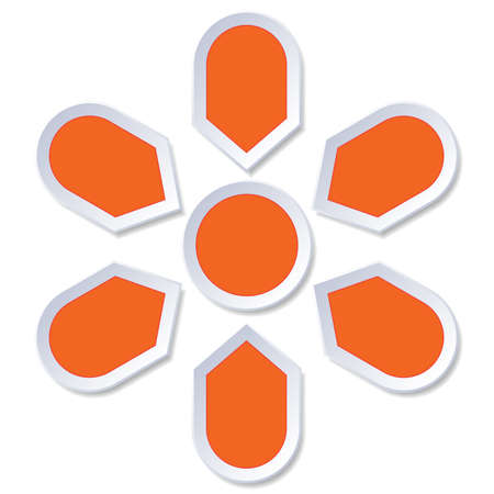  Chart cyclic process  Infographic orange Points arranged in circle for diagram with 6 steps on white backgroundの写真素材