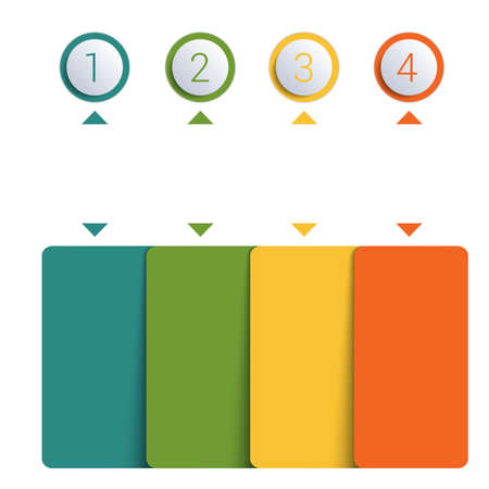  Infographics template, colorful buttons numbered for 4 positions の写真素材