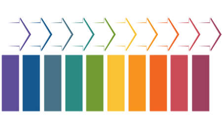 Set horizontal color arrows, template infographic for 10 position, options, steps or processes.の写真素材