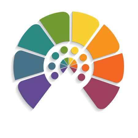 Template chart semicircle for infographics eight positionsの写真素材