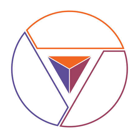 Pie Chart On White Background From Line For 3 Options Template Infographics.の写真素材