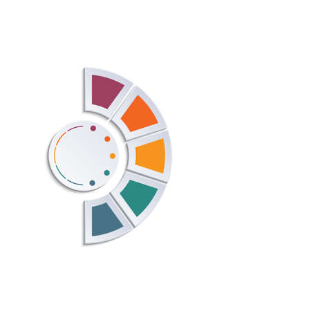 Modern template for infographic semicircle 5 positionsの写真素材