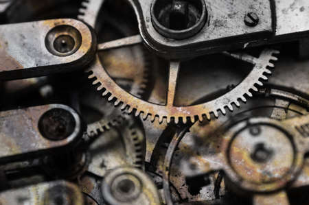 Rusty old gear mechanism. For conceptual projects, for example, the collapse of the economy, crisis, etc. Design minimalism, Retro style.の写真素材